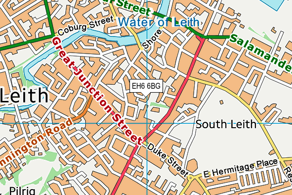 EH6 6BG map - OS VectorMap District (Ordnance Survey)