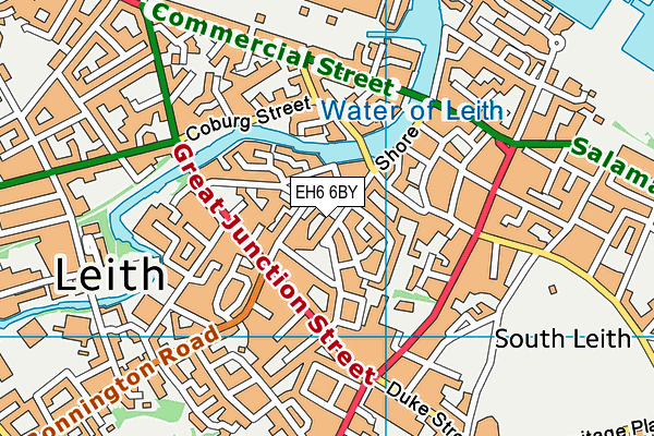 EH6 6BY map - OS VectorMap District (Ordnance Survey)