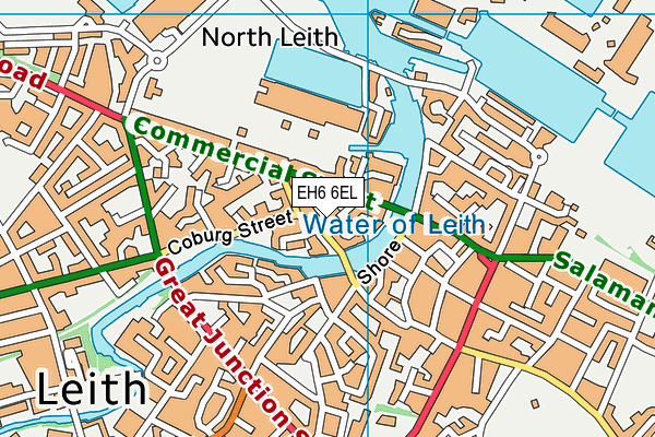 EH6 6EL map - OS VectorMap District (Ordnance Survey)