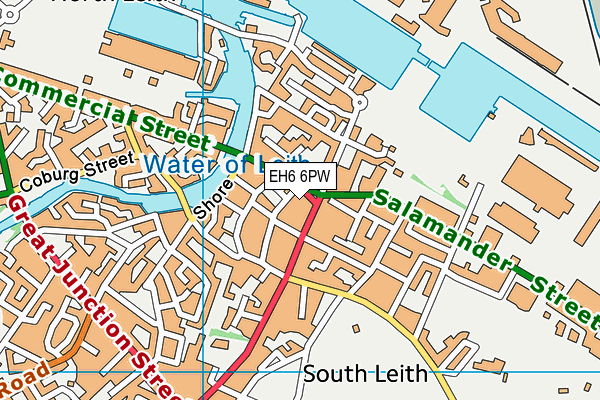 EH6 6PW map - OS VectorMap District (Ordnance Survey)