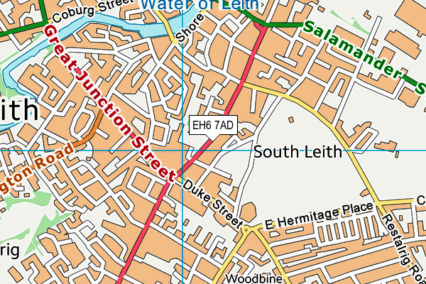 EH6 7AD map - OS VectorMap District (Ordnance Survey)