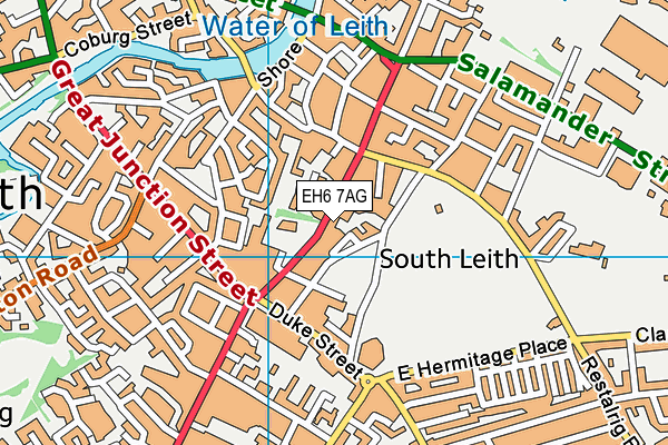 EH6 7AG map - OS VectorMap District (Ordnance Survey)