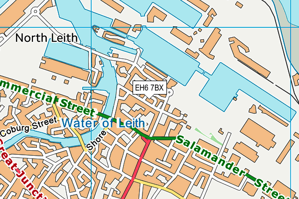 EH6 7BX map - OS VectorMap District (Ordnance Survey)