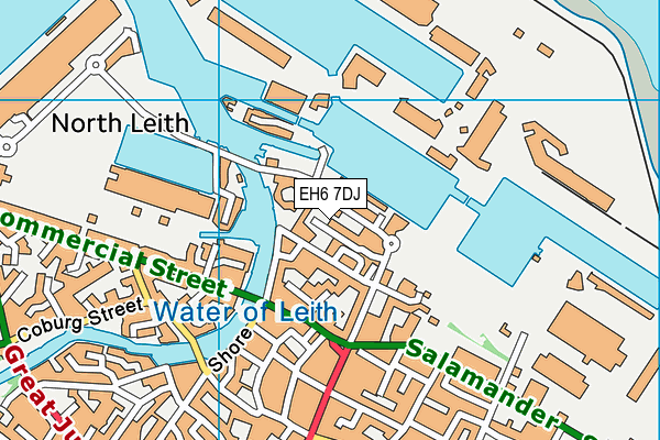 EH6 7DJ map - OS VectorMap District (Ordnance Survey)