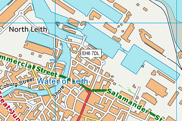 EH6 7DL map - OS VectorMap District (Ordnance Survey)
