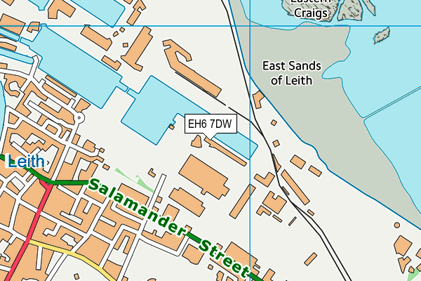 EH6 7DW map - OS VectorMap District (Ordnance Survey)