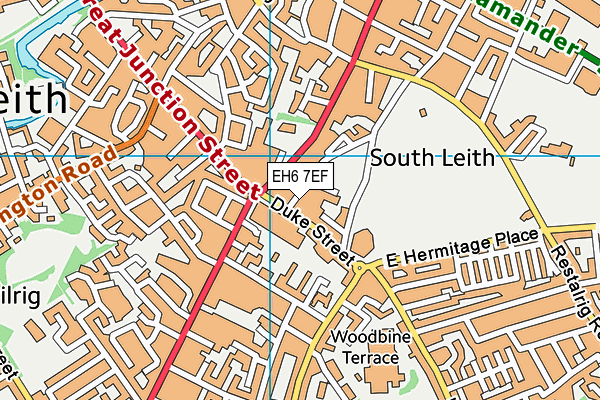EH6 7EF map - OS VectorMap District (Ordnance Survey)