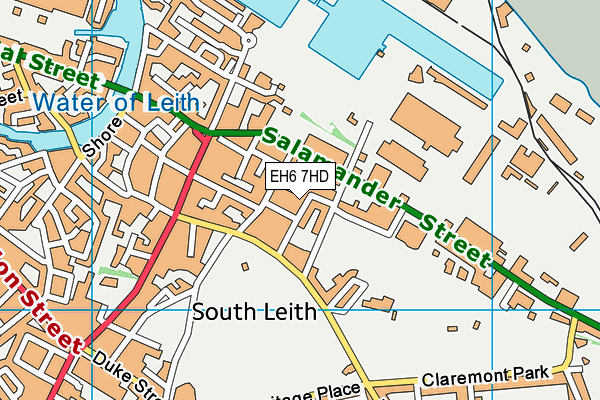 EH6 7HD map - OS VectorMap District (Ordnance Survey)