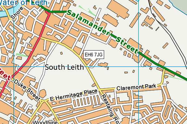 EH6 7JG map - OS VectorMap District (Ordnance Survey)