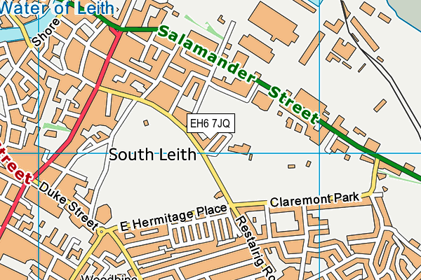 EH6 7JQ map - OS VectorMap District (Ordnance Survey)