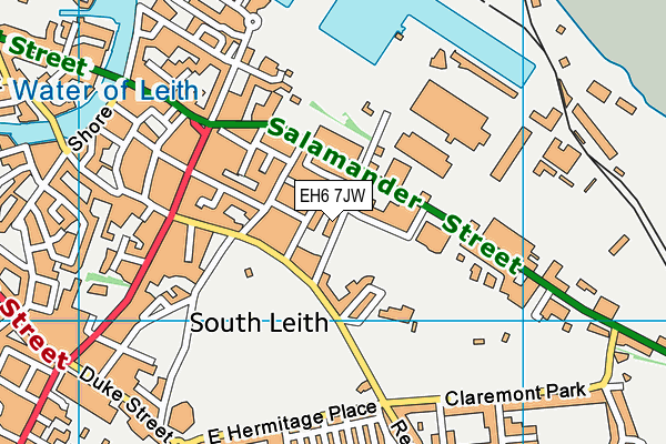 EH6 7JW map - OS VectorMap District (Ordnance Survey)