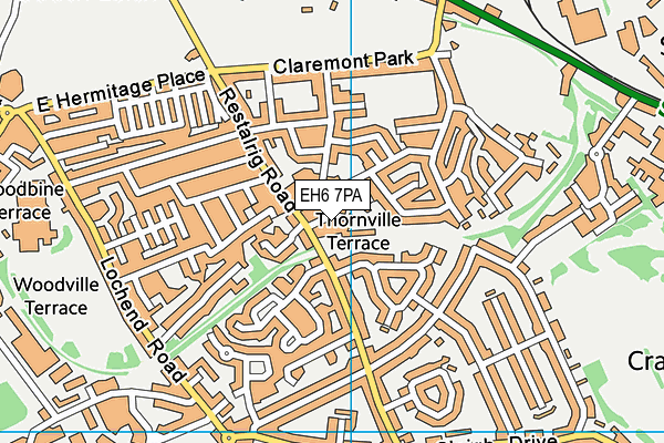 EH6 7PA map - OS VectorMap District (Ordnance Survey)