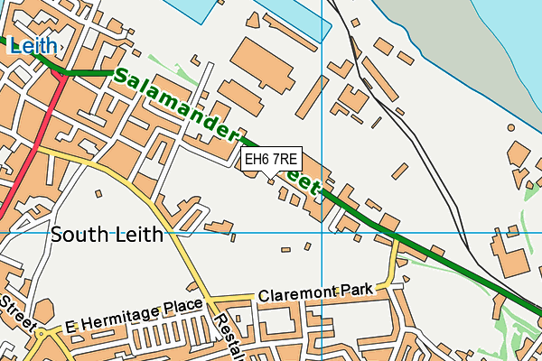 EH6 7RE map - OS VectorMap District (Ordnance Survey)
