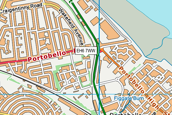 EH6 7WW map - OS VectorMap District (Ordnance Survey)