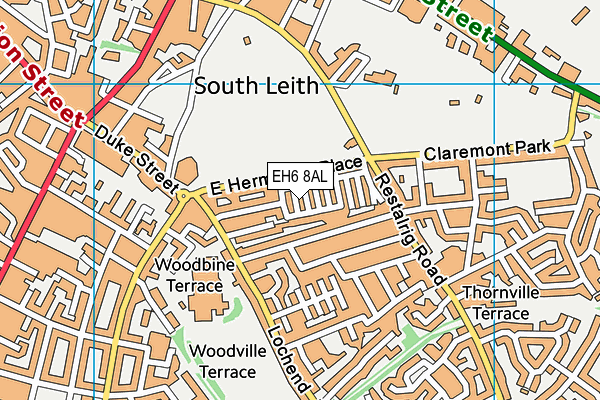 EH6 8AL map - OS VectorMap District (Ordnance Survey)