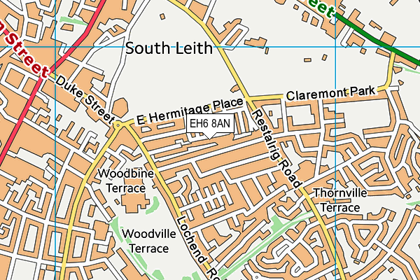 EH6 8AN map - OS VectorMap District (Ordnance Survey)