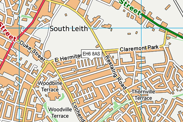 EH6 8AS map - OS VectorMap District (Ordnance Survey)