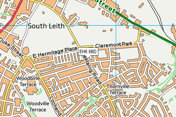 EH6 8BD map - OS VectorMap District (Ordnance Survey)