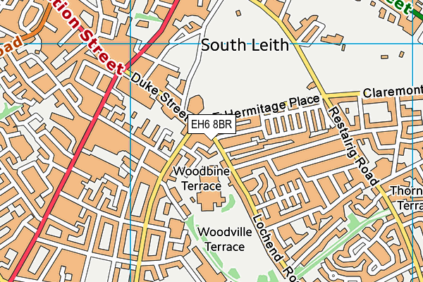 EH6 8BR map - OS VectorMap District (Ordnance Survey)