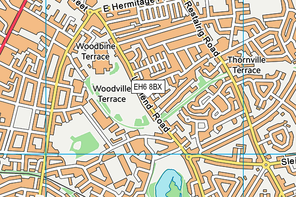 EH6 8BX map - OS VectorMap District (Ordnance Survey)