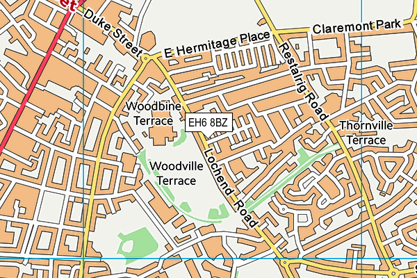 EH6 8BZ map - OS VectorMap District (Ordnance Survey)