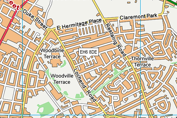 EH6 8DE map - OS VectorMap District (Ordnance Survey)