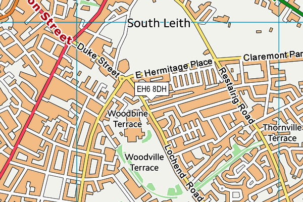 EH6 8DH map - OS VectorMap District (Ordnance Survey)