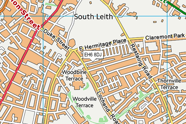 EH6 8DJ map - OS VectorMap District (Ordnance Survey)