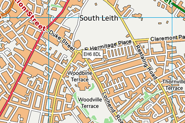 EH6 8DL map - OS VectorMap District (Ordnance Survey)