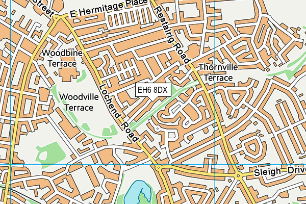 EH6 8DX map - OS VectorMap District (Ordnance Survey)