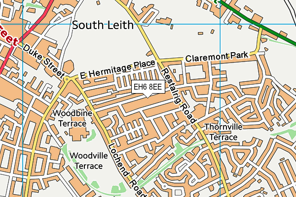 EH6 8EE map - OS VectorMap District (Ordnance Survey)