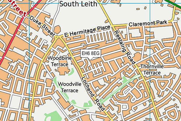 EH6 8EG map - OS VectorMap District (Ordnance Survey)