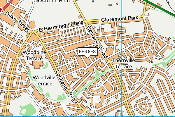 EH6 8ES map - OS VectorMap District (Ordnance Survey)