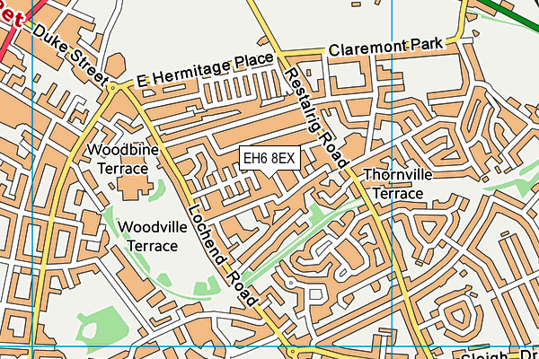 EH6 8EX map - OS VectorMap District (Ordnance Survey)