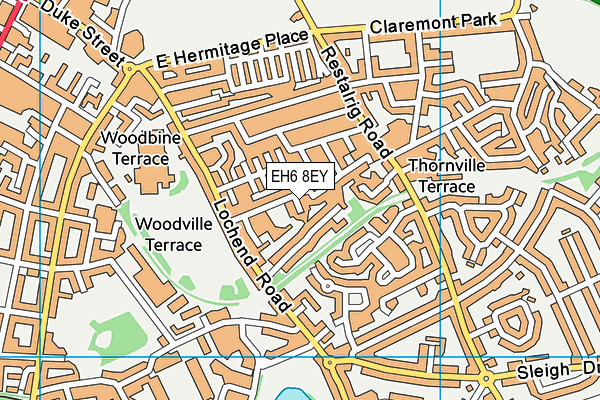 EH6 8EY map - OS VectorMap District (Ordnance Survey)