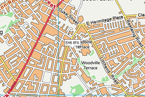 EH6 8FA map - OS VectorMap District (Ordnance Survey)