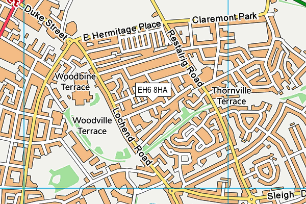 EH6 8HA map - OS VectorMap District (Ordnance Survey)
