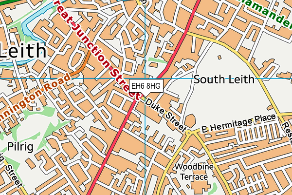 EH6 8HG map - OS VectorMap District (Ordnance Survey)