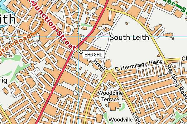 EH6 8HL map - OS VectorMap District (Ordnance Survey)