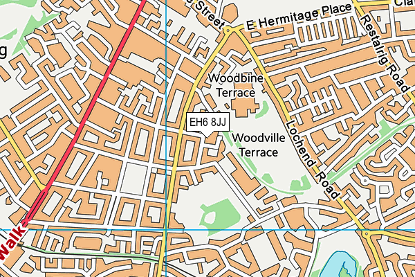 EH6 8JJ map - OS VectorMap District (Ordnance Survey)