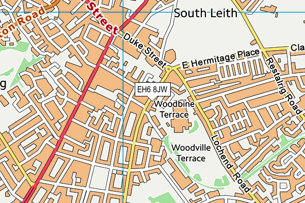 EH6 8JW map - OS VectorMap District (Ordnance Survey)