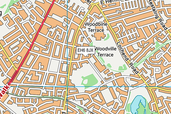 EH6 8JX map - OS VectorMap District (Ordnance Survey)