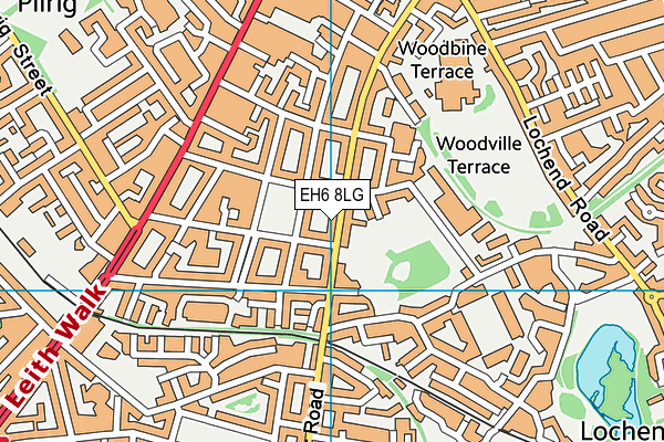 EH6 8LG map - OS VectorMap District (Ordnance Survey)
