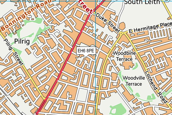 EH6 8PE map - OS VectorMap District (Ordnance Survey)