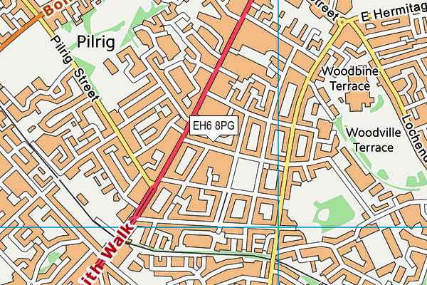 EH6 8PG map - OS VectorMap District (Ordnance Survey)