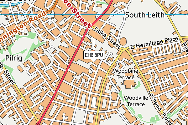 EH6 8PU map - OS VectorMap District (Ordnance Survey)
