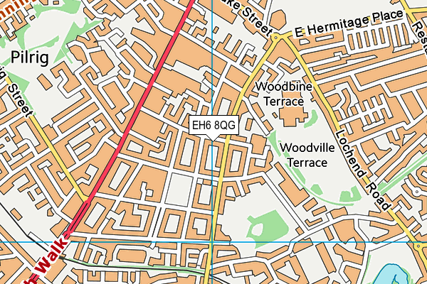 EH6 8QG map - OS VectorMap District (Ordnance Survey)
