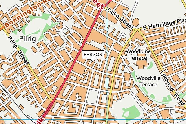 EH6 8QN map - OS VectorMap District (Ordnance Survey)