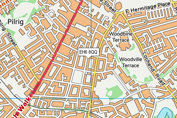 EH6 8QQ map - OS VectorMap District (Ordnance Survey)