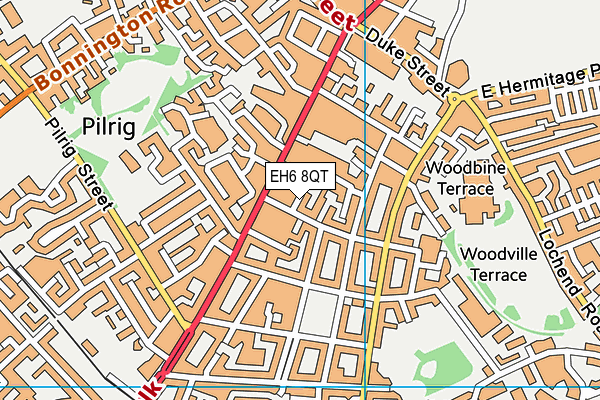EH6 8QT map - OS VectorMap District (Ordnance Survey)